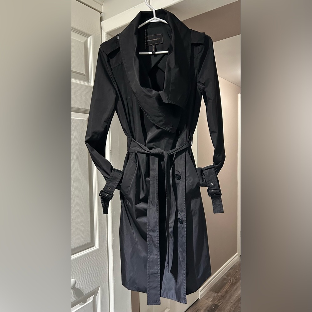 BCBGMaxAzria Black Trench Coat - S